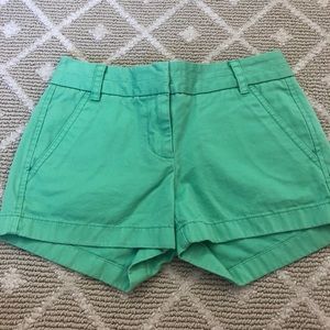 J Crew Green Chino Shorts